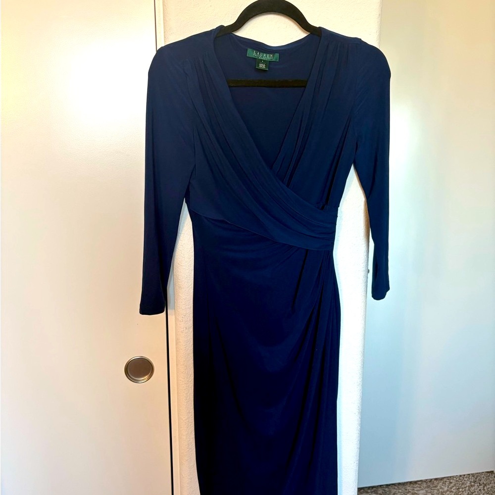 Lauren Ralph Lauren Navy Long Sleeve Dress